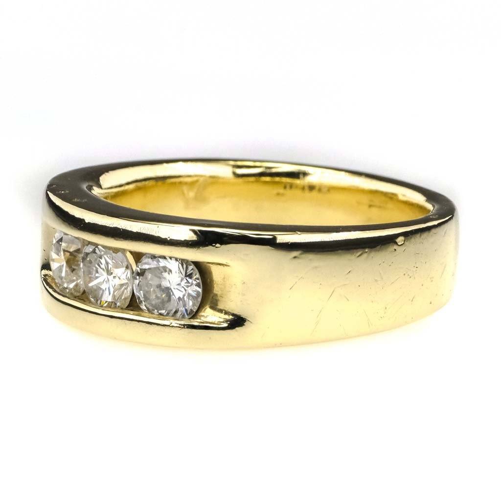 14K Yellow Gold Men's Diamond Signet Ring app. 1.25 ct. Circa 1950, size  9.75 - Colonial Trading Company